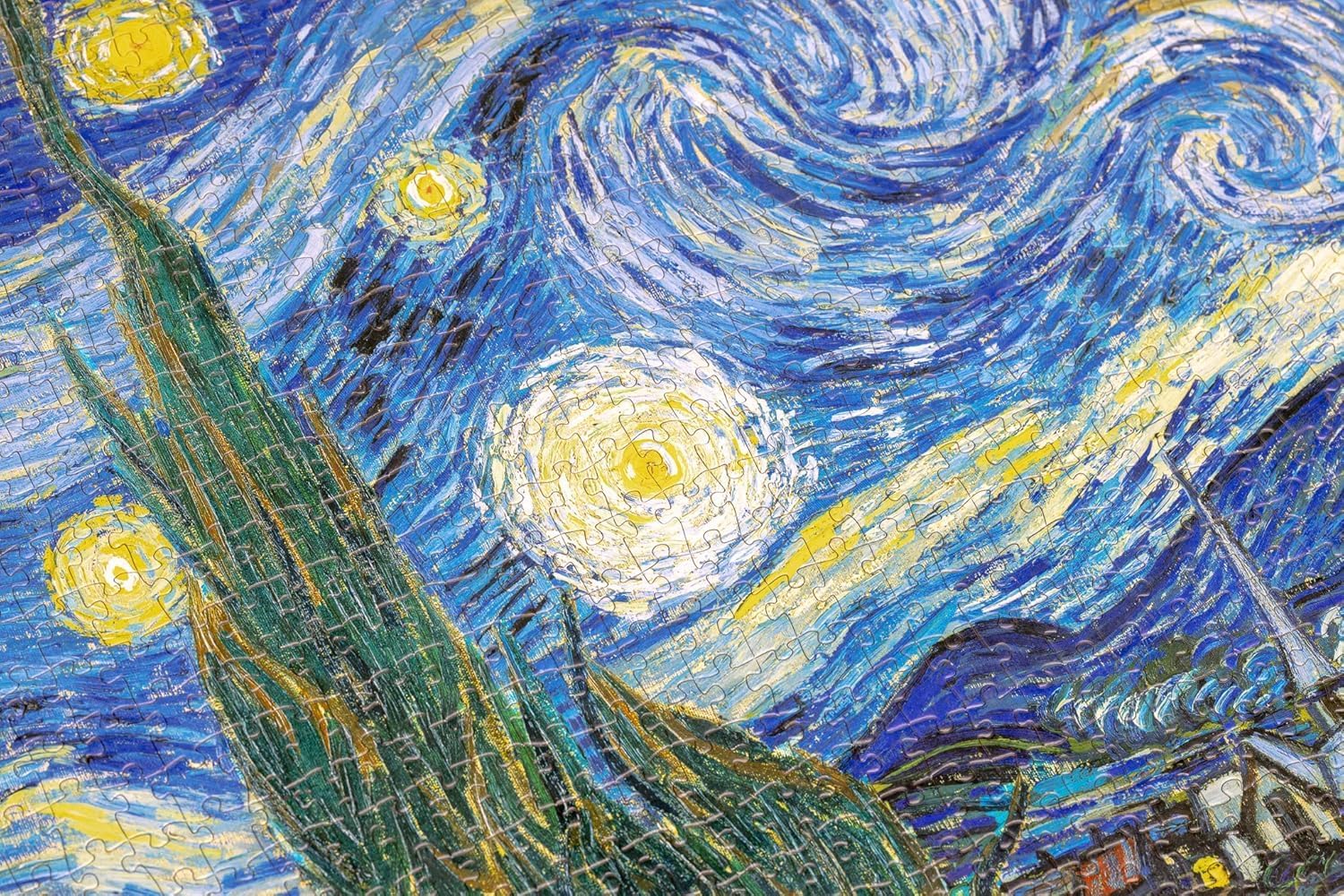Quebra-Cabeça 2000 Peças - A Noite Estrelada (The Starry Night), Van Gogh | Com Pôster em Tamanho Real | Premium | Adulto e Infantil | Relaxamento, Desafio e Presente Criativo |100x70cm Montado - Imagem 5