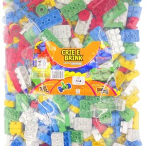 Kit Com 504 Peças Blocos De Montar Crie e Recrie Coloridas original - Gravo Brink