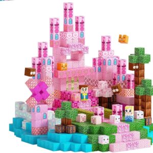 Blocos de Construção Magnéticos Castelos e Princesas, 80 Peças, Fansikids, Cubos Educativos Empilháveis, Brinquedo Criativo para Crianças 3+ Anos, Kit Montagem com Ímãs