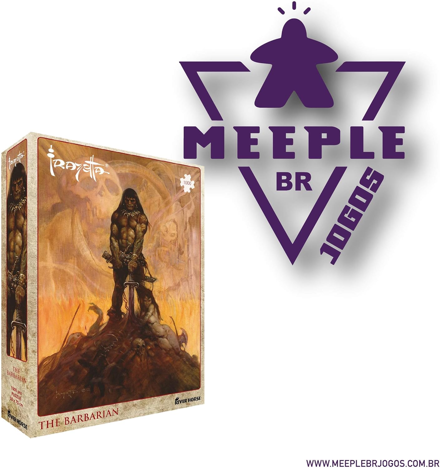 Quebra Cabeças Frank Frazzeta The Barbarian - Meeple BR Jogos - Imagem 4