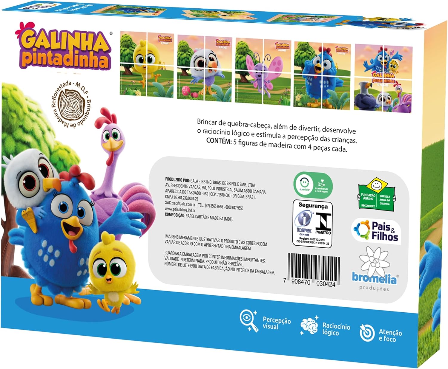 Pais & Filhos | Meu Primeiro Quebra-Cabeça Galinha Pintadinha 20 Peças | Feito em Madeira | +24 meses - Imagem 2
