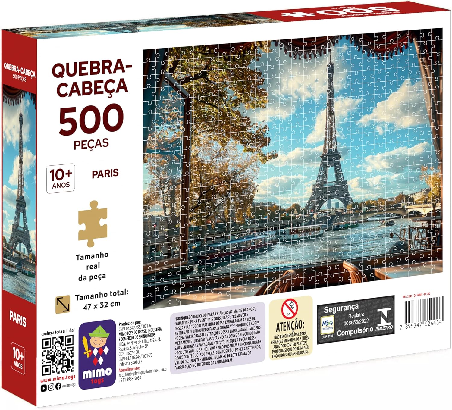 Quebra cabeça Paris, 500 peças, Mimo brinquedos - Imagem 2