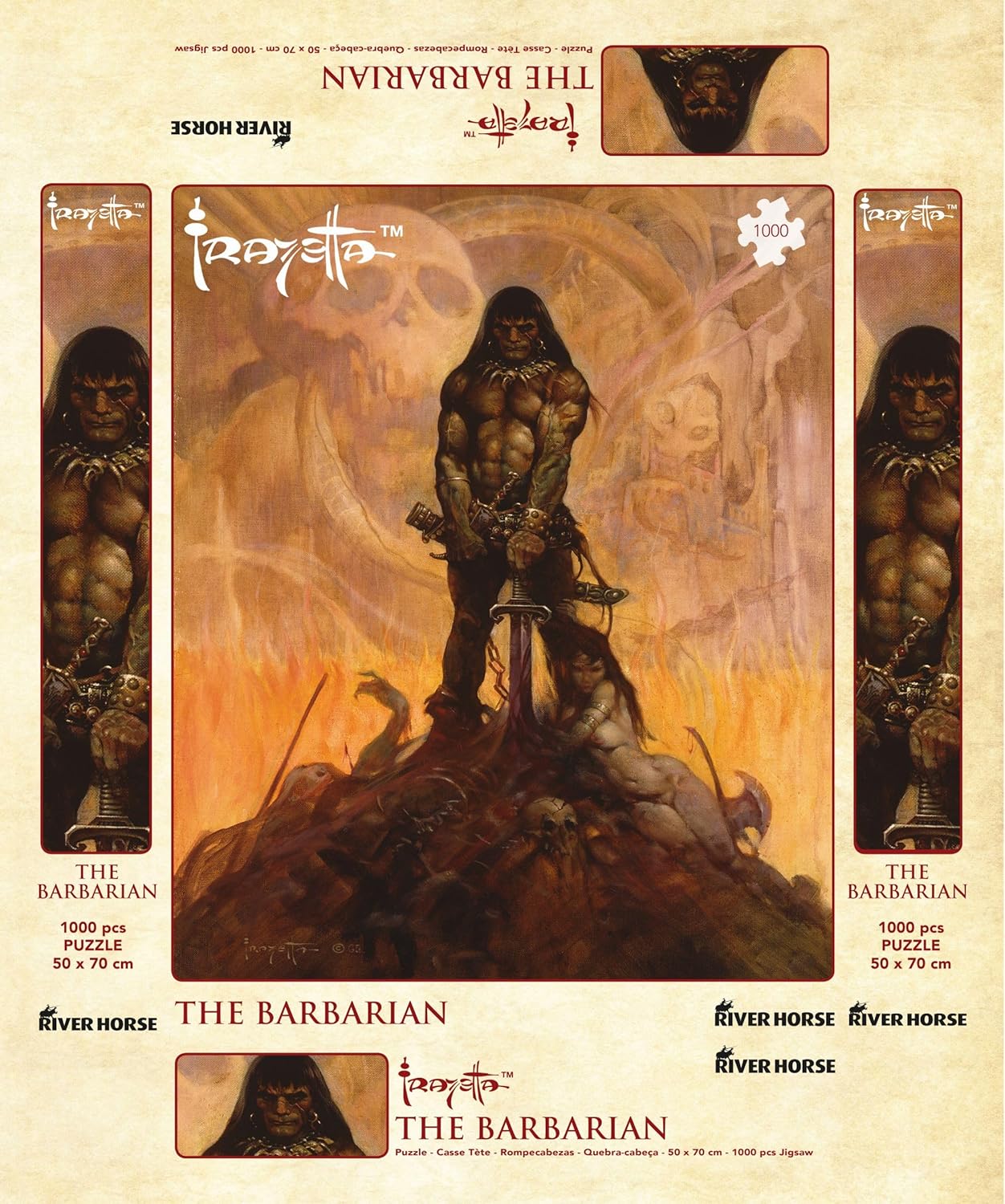 Quebra Cabeças Frank Frazzeta The Barbarian - Meeple BR Jogos - Imagem 2